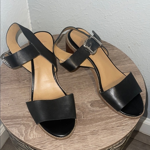 Franco Sarto 100% Leather Black Women's Sandals - Picture 8 of 11